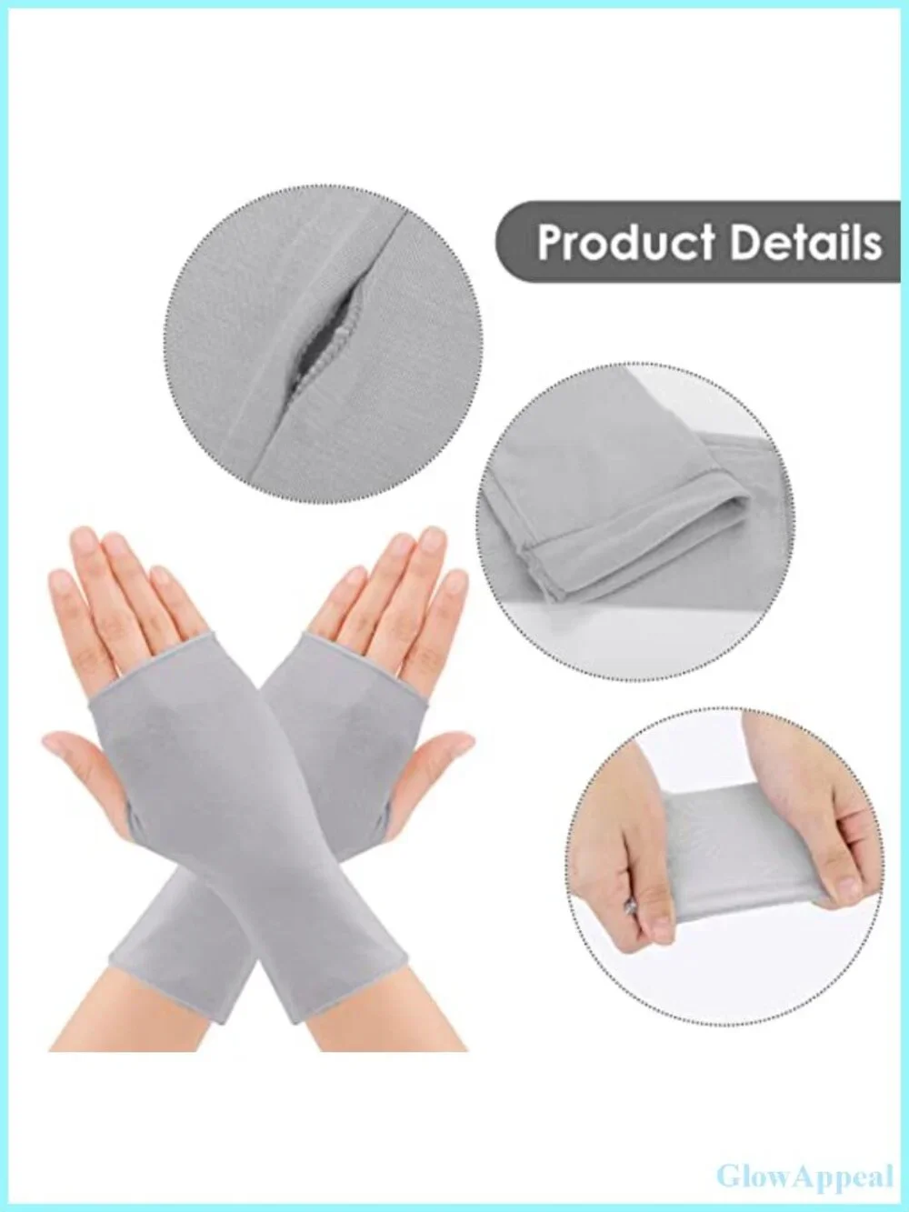 4 Pairs Sunblock Fingerless Gloves for Women UV Protection Driving Cycling